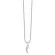 Sterling Silver Diamond Necklace with Rhodium-Plated Elegance