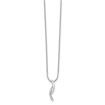 Sterling Silver Diamond Necklace with Rhodium-Plated Elegance