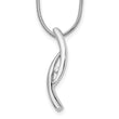 Sterling Silver Diamond Necklace with Rhodium-Plated Elegance