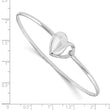 Sterling Silver Diamond Heart Bangle Polished Gift Ready
