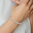 White Ice 925 Sterling Silver Diamond Twist Bangle with Rhodium Finish