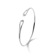 White Ice Sterling Silver Diamond Cuff Bracelet with Rhodium Polish - Birthstone Company
