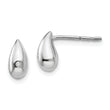 White Ice Sterling Silver Diamond Teardrop Earrings with Rhodium Polished Finish