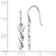 925 Silver Diamond Twist Dangle Earrings with Rhodium Finish