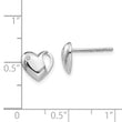 Sterling Silver Diamond Heart Earrings with Rhodium Polish