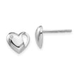 Sterling Silver Diamond Heart Earrings with Rhodium Polish