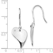 Sterling Silver Diamond Heart Earrings with Rhodium Polish