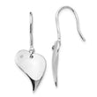 Sterling Silver Diamond Heart Earrings with Rhodium Polish