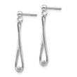 Sterling Silver Diamond Dangle Earrings with Rhodium-Plated Elegance