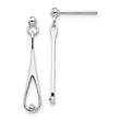 Sterling Silver Diamond Dangle Earrings with Rhodium-Plated Elegance