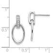 Sterling Silver Diamond Dangle Earrings with Rhodium Finish