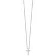 Diamond Cross Necklace in Sterling Silver, 18"