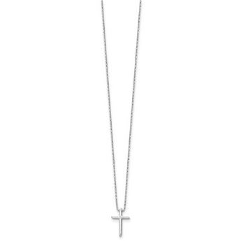 Diamond Cross Necklace in Sterling Silver, 18