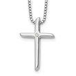 Diamond Cross Necklace in Sterling Silver, 18"