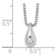 Rhodium-Plated Silver Diamond Teardrop Necklace Elegant Gift-Ready Design