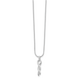 Sterling Silver Diamond Twist Necklace with Rhodium Finish