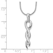 Sterling Silver Diamond Twist Necklace with Rhodium Finish