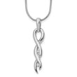 Sterling Silver Diamond Twist Necklace with Rhodium Finish