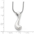 White Sterling Silver Diamond Necklace with Natural Charm