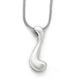 White Sterling Silver Diamond Necklace with Natural Charm