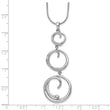 Sterling Silver Diamond Swirl Necklace with Rhodium Plating and Extender
