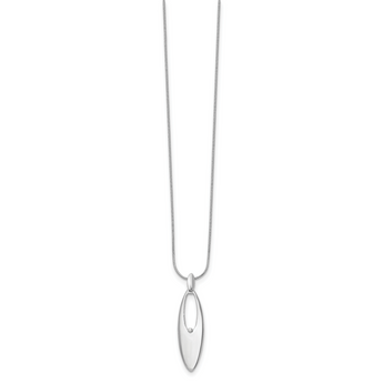 Sterling Silver Diamond Necklace with Extender, Polished Elegance