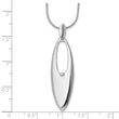 Sterling Silver Diamond Necklace with Extender, Polished Elegance
