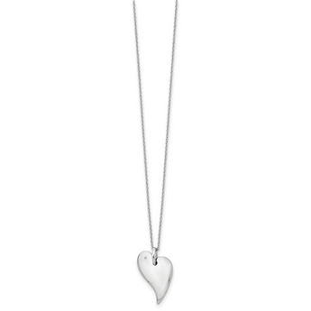 White Ice Sterling Silver Diamond Heart Necklace with Extender