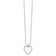 Sterling Silver Diamond Heart Necklace with Rhodium Polish & Extender