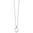 Sterling Silver Rhodium-Plated Oval Diamond Necklace with Extender Gift Ready