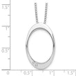 White Ice Sterling Silver Diamond Oval Pendant Necklace with Gift Box