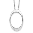 White Ice Sterling Silver Diamond Oval Pendant Necklace with Gift Box