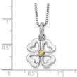 Sterling Silver Gold-Tone Diamond Hearts Necklace with Extender Gift Ready