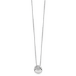 Sterling Silver Diamond Necklace with Rhodium-Plated Box Chain