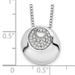Sterling Silver Diamond Necklace with Rhodium-Plated Box Chain