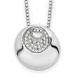 Sterling Silver Diamond Necklace with Rhodium-Plated Box Chain