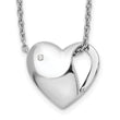 Sterling Silver Diamond Heart Necklace with 2-Inch Extender