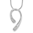 Sterling Silver Diamond Necklace with Extender and Polished Rhodium Finish