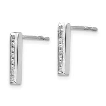 Sterling Silver Diamond Drop Earrings Elegant Gift-Ready Design