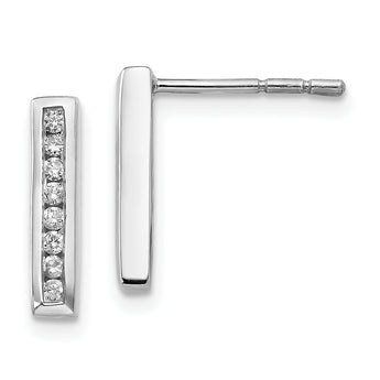 Sterling Silver Diamond Drop Earrings Elegant Gift-Ready Design