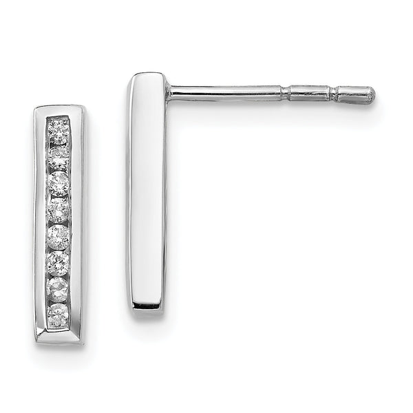 Sterling Silver Diamond Drop Earrings Elegant Gift-Ready Design