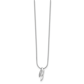 White Ice Sterling Silver Diamond Necklace with Rhodium Finish and Extender