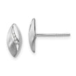 Sterling Silver Diamond Button Earrings with Rhodium Elegance