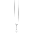 White Ice Sterling Silver Diamond Teardrop Necklace with Polished Finish