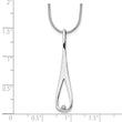 White Ice Sterling Silver Diamond Teardrop Necklace with Polished Finish