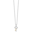 Sterling Silver Gold-Tone Diamond Key Necklace
