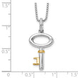 Sterling Silver Gold-Tone Diamond Key Necklace