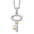 Sterling Silver Gold-Tone Diamond Key Necklace