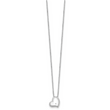 Women's Sterling Silver Diamond Heart Necklace with Extender