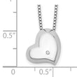 Women's Sterling Silver Diamond Heart Necklace with Extender